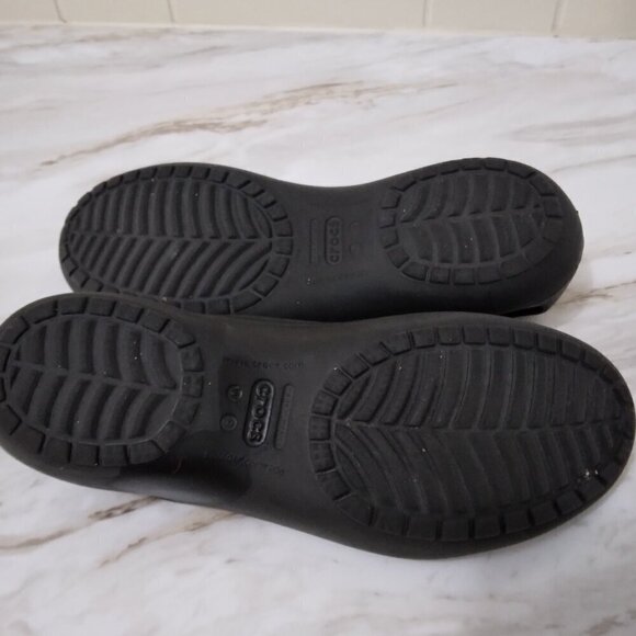 Crocs | Kaydee Black Ballet Flats Slip On Shoe | Size 9 - Picture 7 of 8